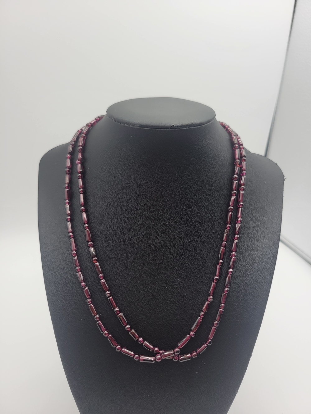 Elegant Garnet Beaded Double-Strand Necklace - Women Jewelry